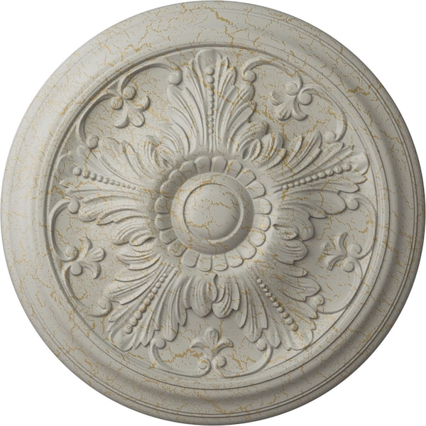 Ekena Millwork Vienna Ceiling Medallion (Fits Canopies up to 3 1/4"), 16 7/8"OD x 5/8"P, Pot of Cream Crackle CM17VIPCC - main